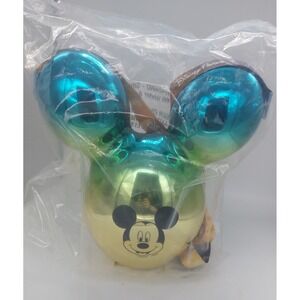 Disney Parks Mickey Balloon Blue Gold Sunrise Ombre Metallic Popcorn Bucket